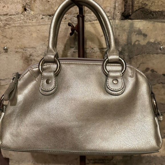 Tommy Hilfiger Handbags - Tommy Hilfiger Metallic Brushed Silver Satchel Handbag